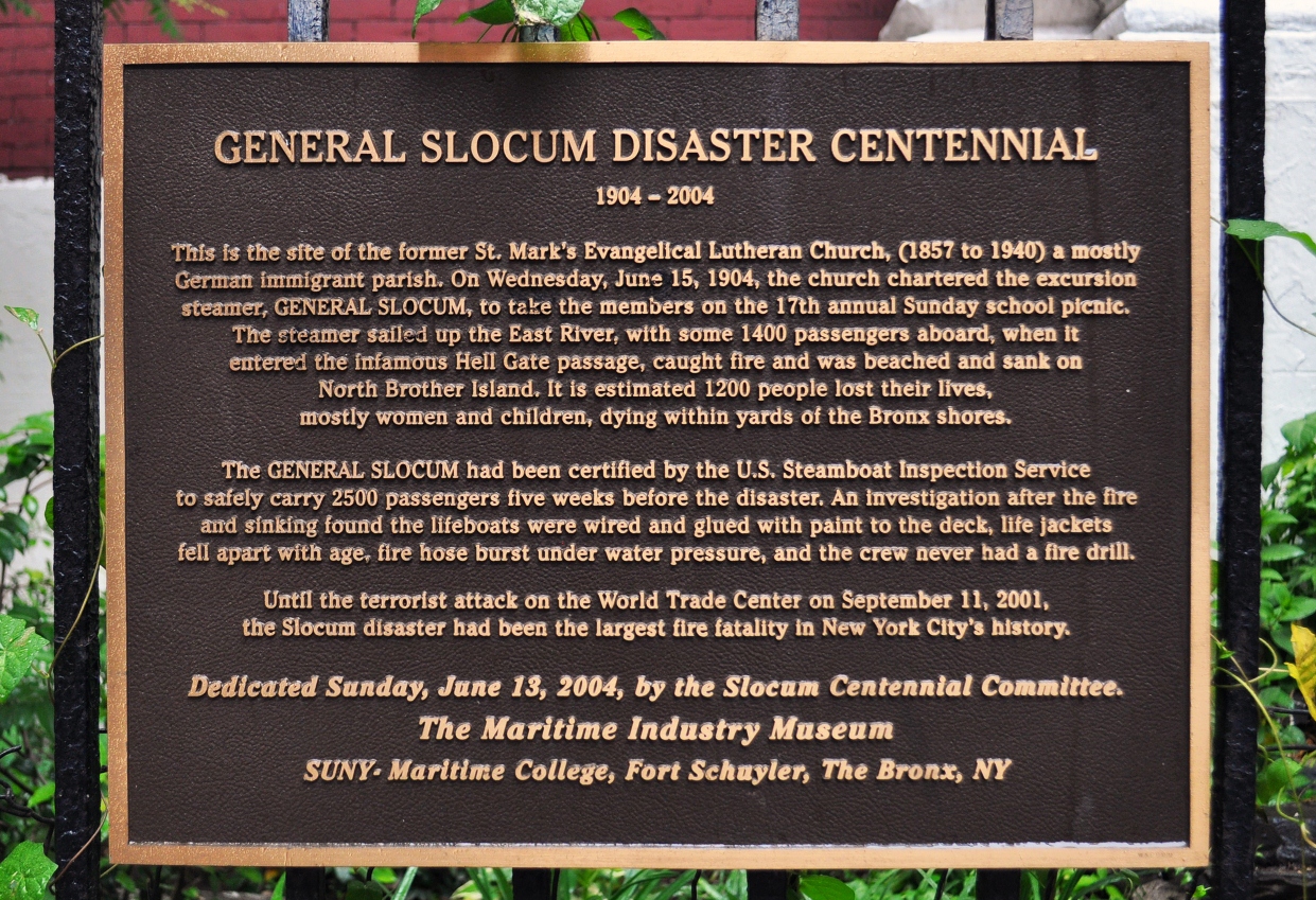 General Slocum Disaster Centennial Plaque